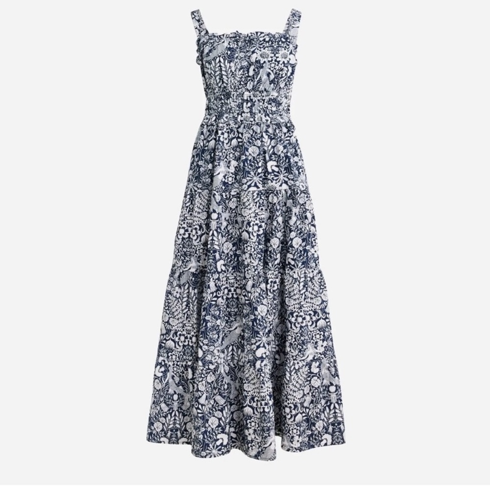 Size LARGE J.Crew Seville dress in mermaid print